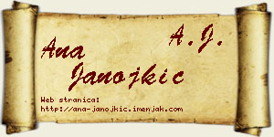 Ana Janojkić vizit kartica